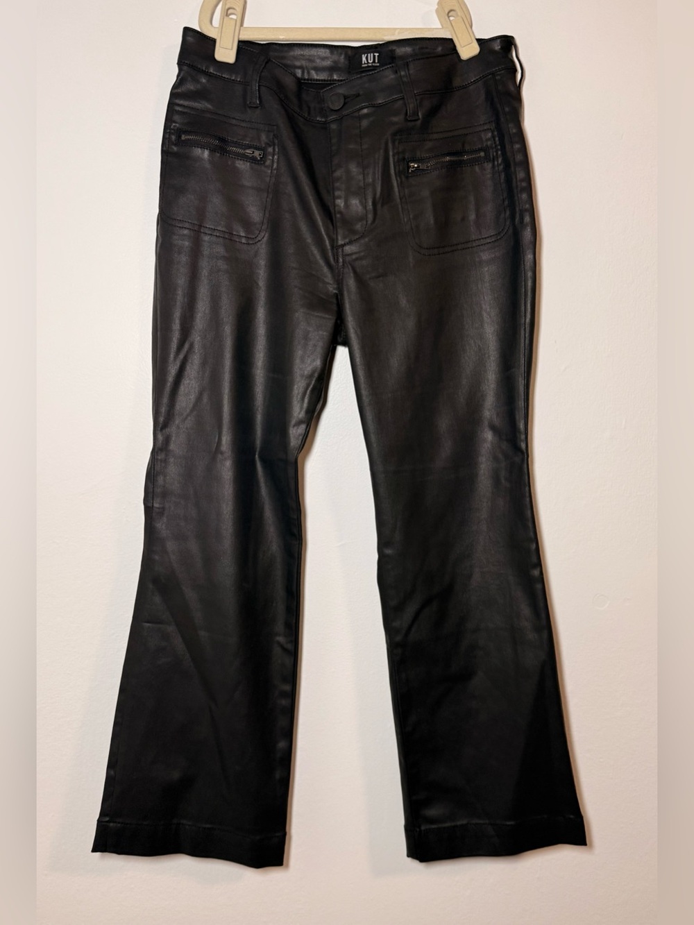 KUT FROM THE KLOTH kelsey high rise ankle flare jeans black size 6P